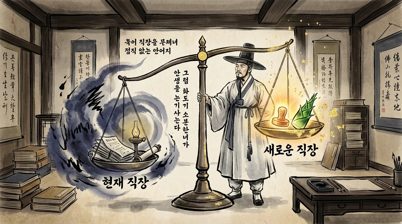 이직과 잔류를 저울에 올려 신중하게 판단하다