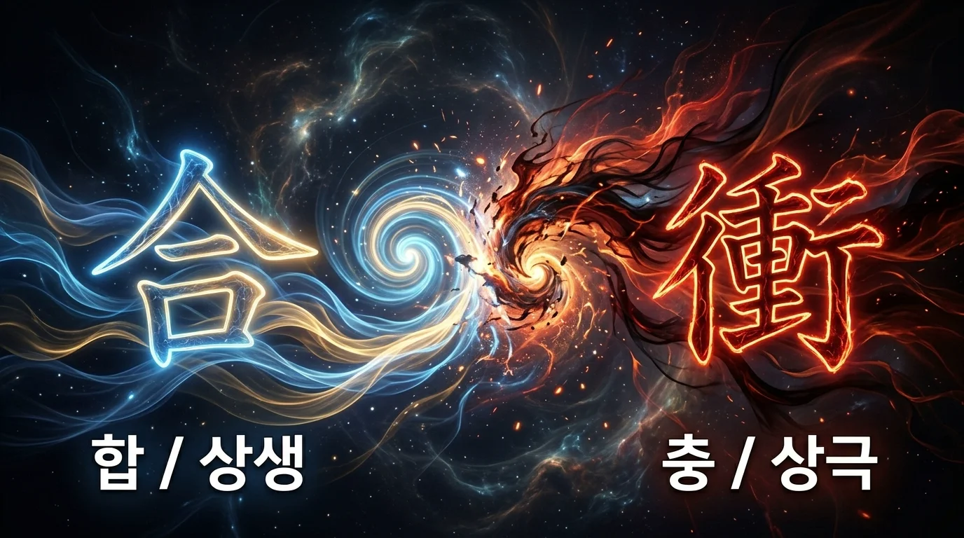 일간(日干) 관계 분석 — 합·충·상생·상극으로 보는 두 사람의 기본 에너지 관계