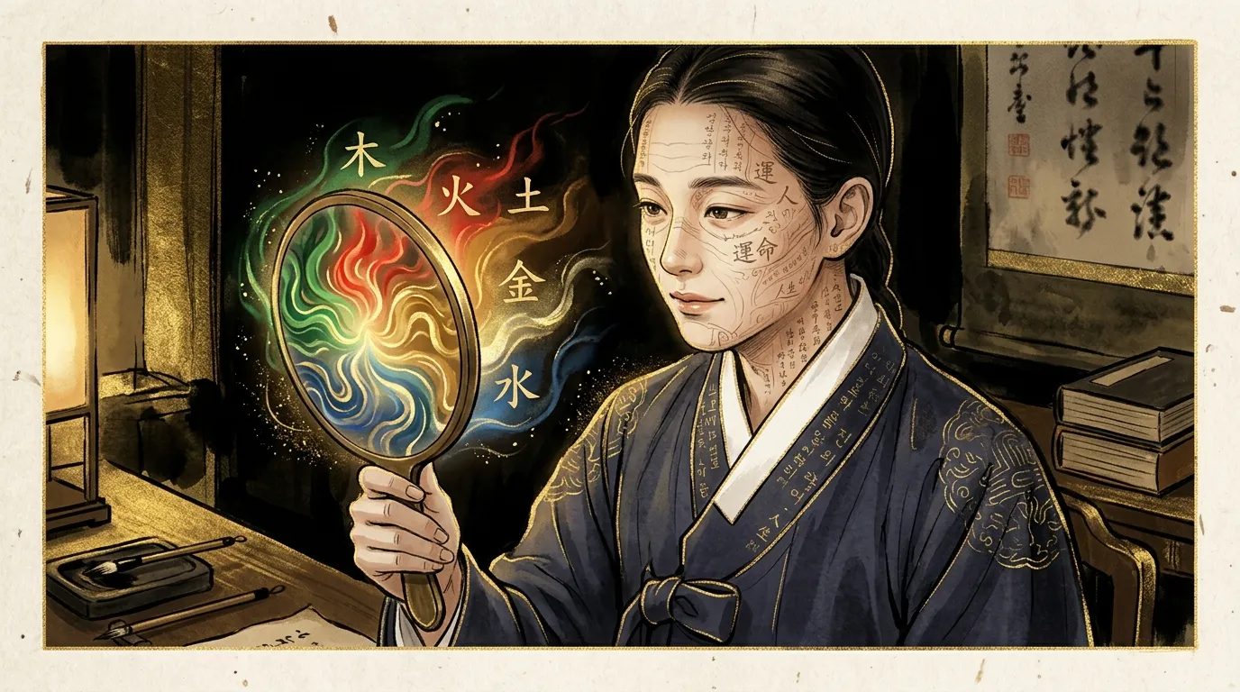 거울 속 자신의 얼굴에서 운명의 단서를 읽는 마무리 장면