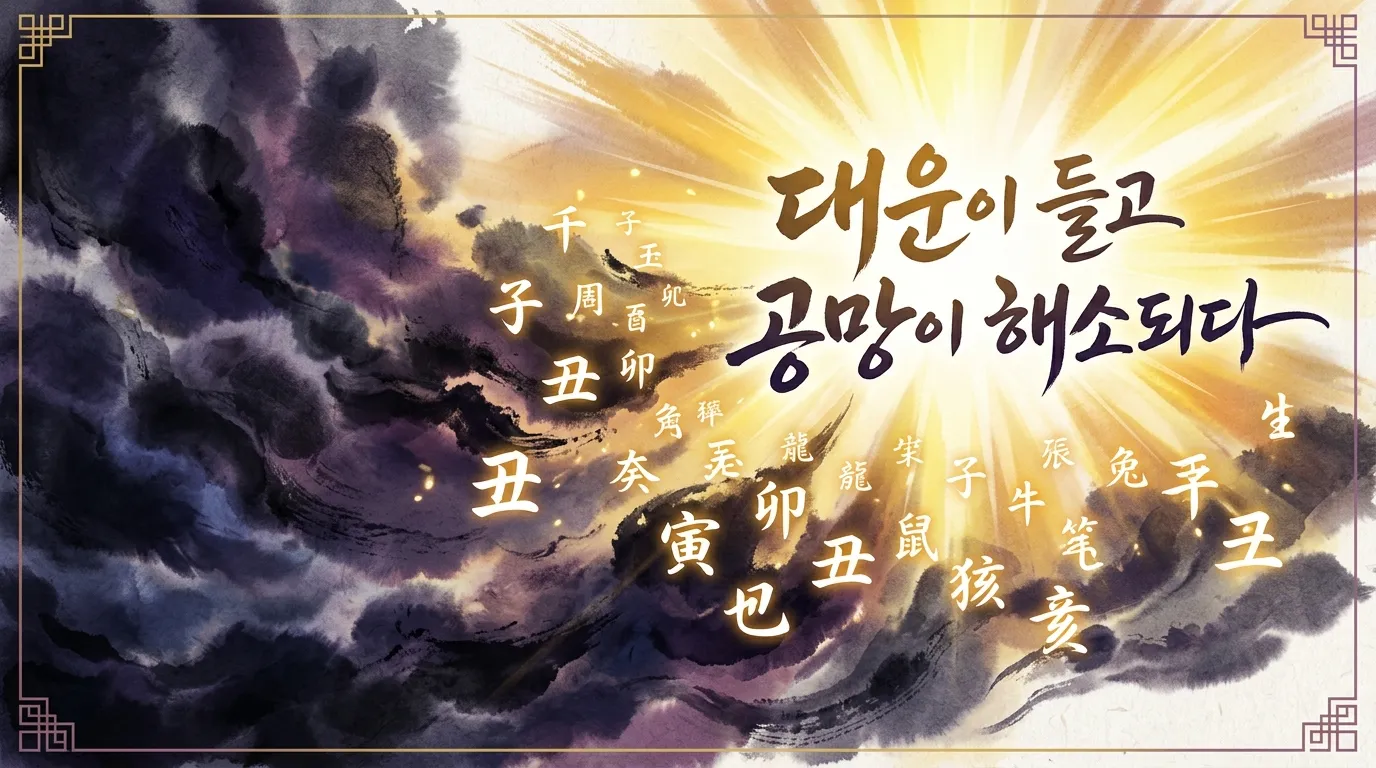 공망의 해소 — 대운·세운이 들어와 빈 자리를 채우다