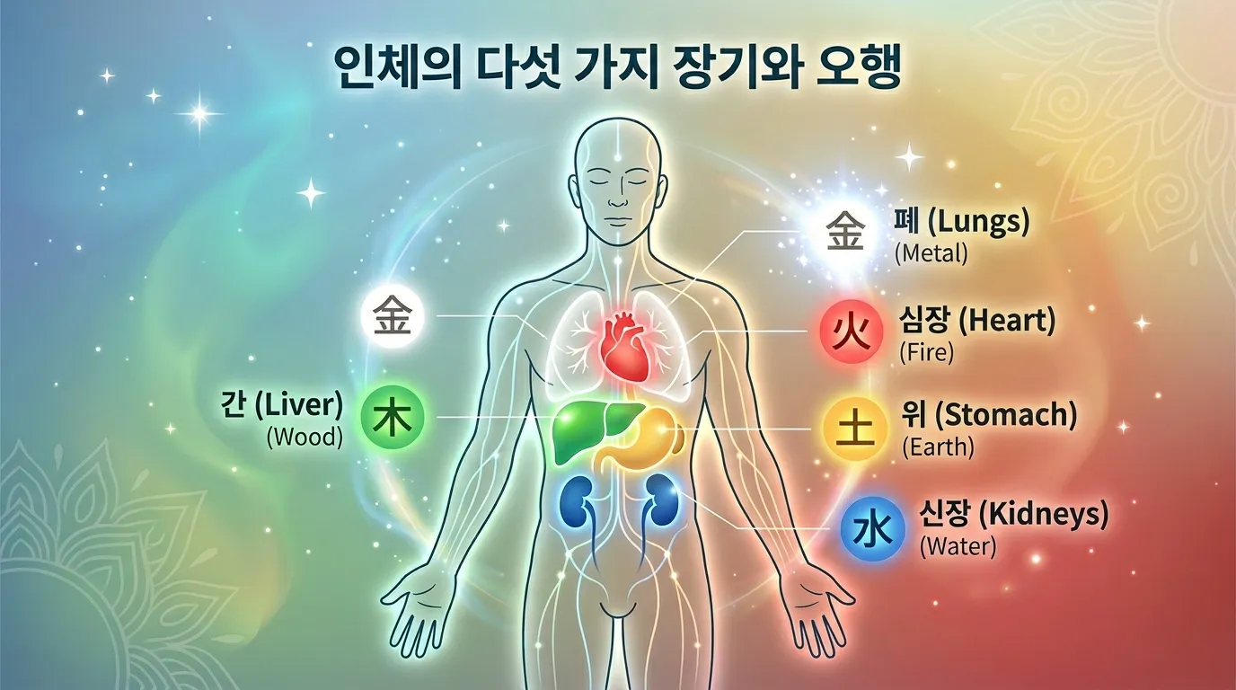 오행과 장기의 관계 — 목·화·토·금·수가 연결되는 신체 부위