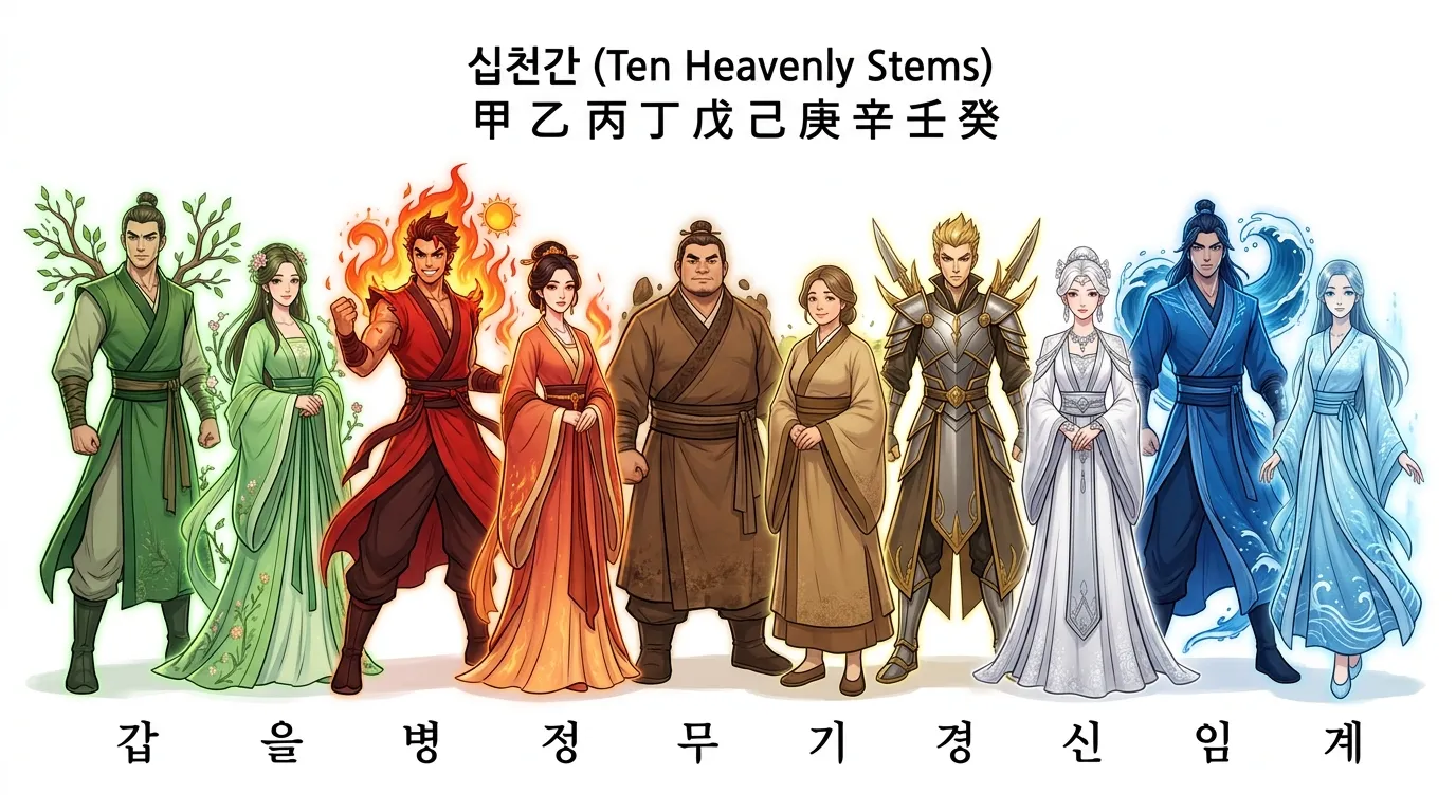 일간별 체질 특성 — 갑을병정무기경신임계 십천간과 건강 경향