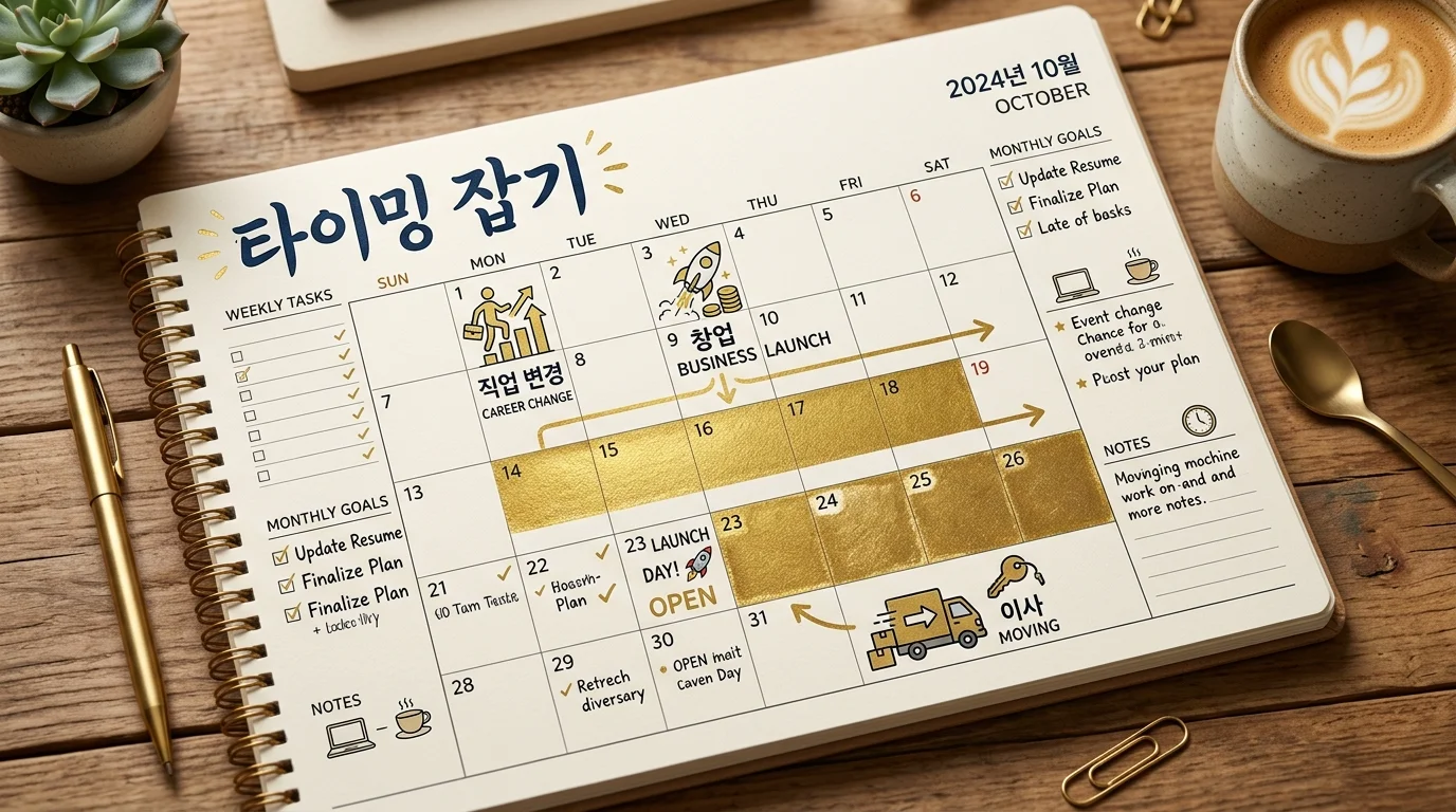 활용법 ② 시기 판단 — 대운·세운으로 이직·창업의 타이밍 잡기