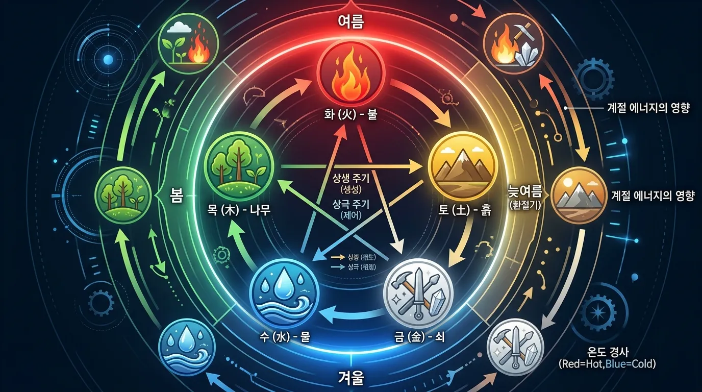 조후론과 오행 생극제화의 관계 — 따뜻함과 차가움의 상호작용