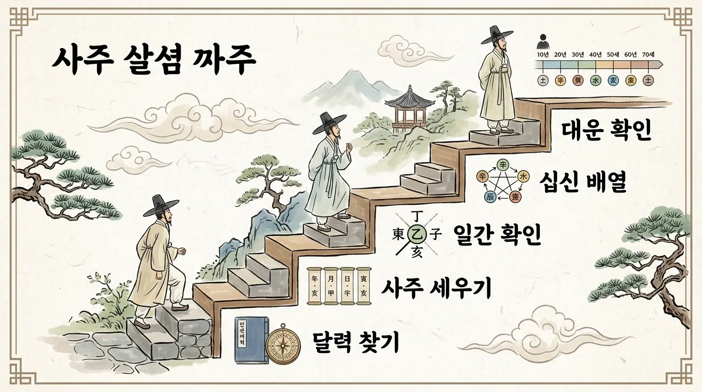 셀프 풀이 5단계 — 만세력부터 대운까지 차근차근