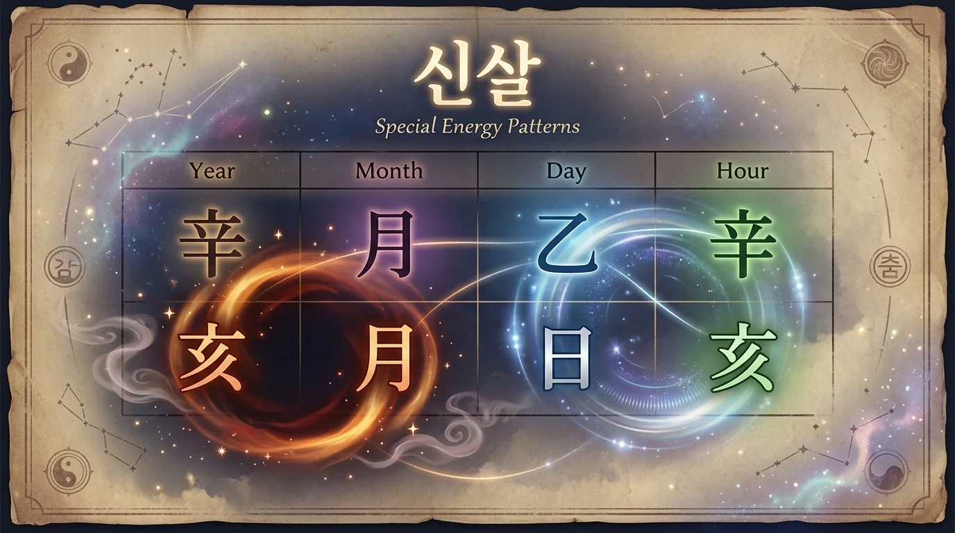 신살(神煞)이란 — 간지 조합에서 나타나는 특수 에너지 패턴