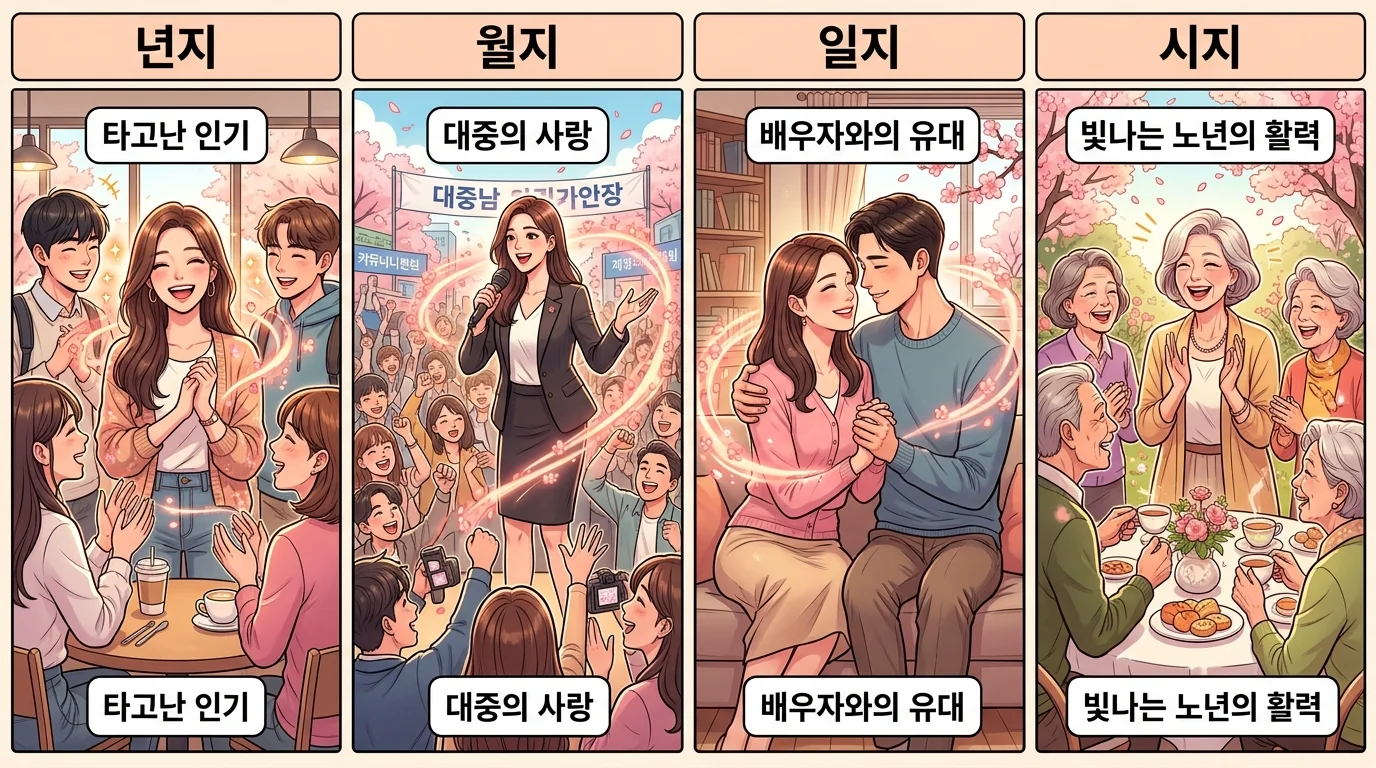 도화살 위치별 해석 — 일지·시지·월지·년지에 따른 발현 차이