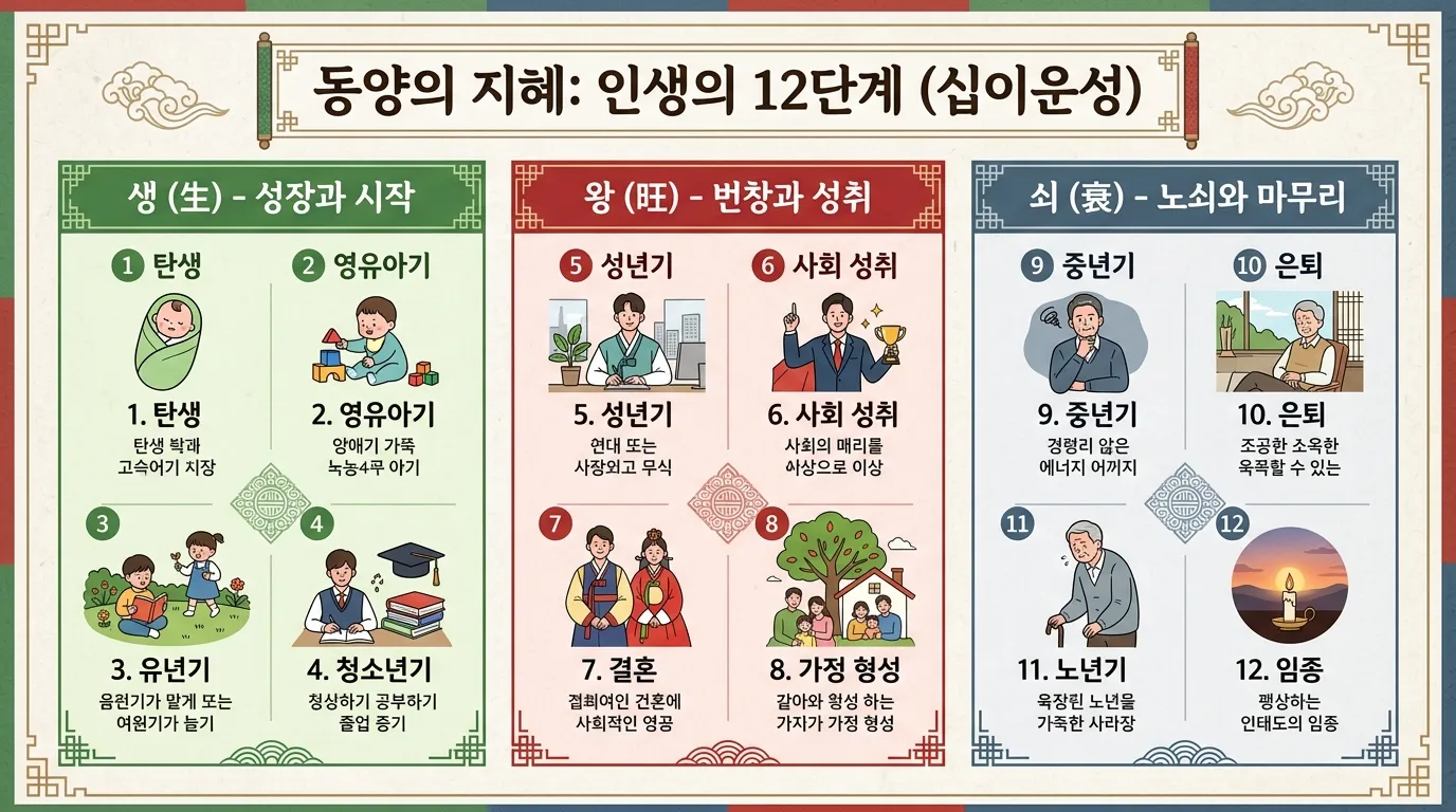 생·왕·쇠 3단계 구분 — 열두 운성의 에너지 흐름 정리
