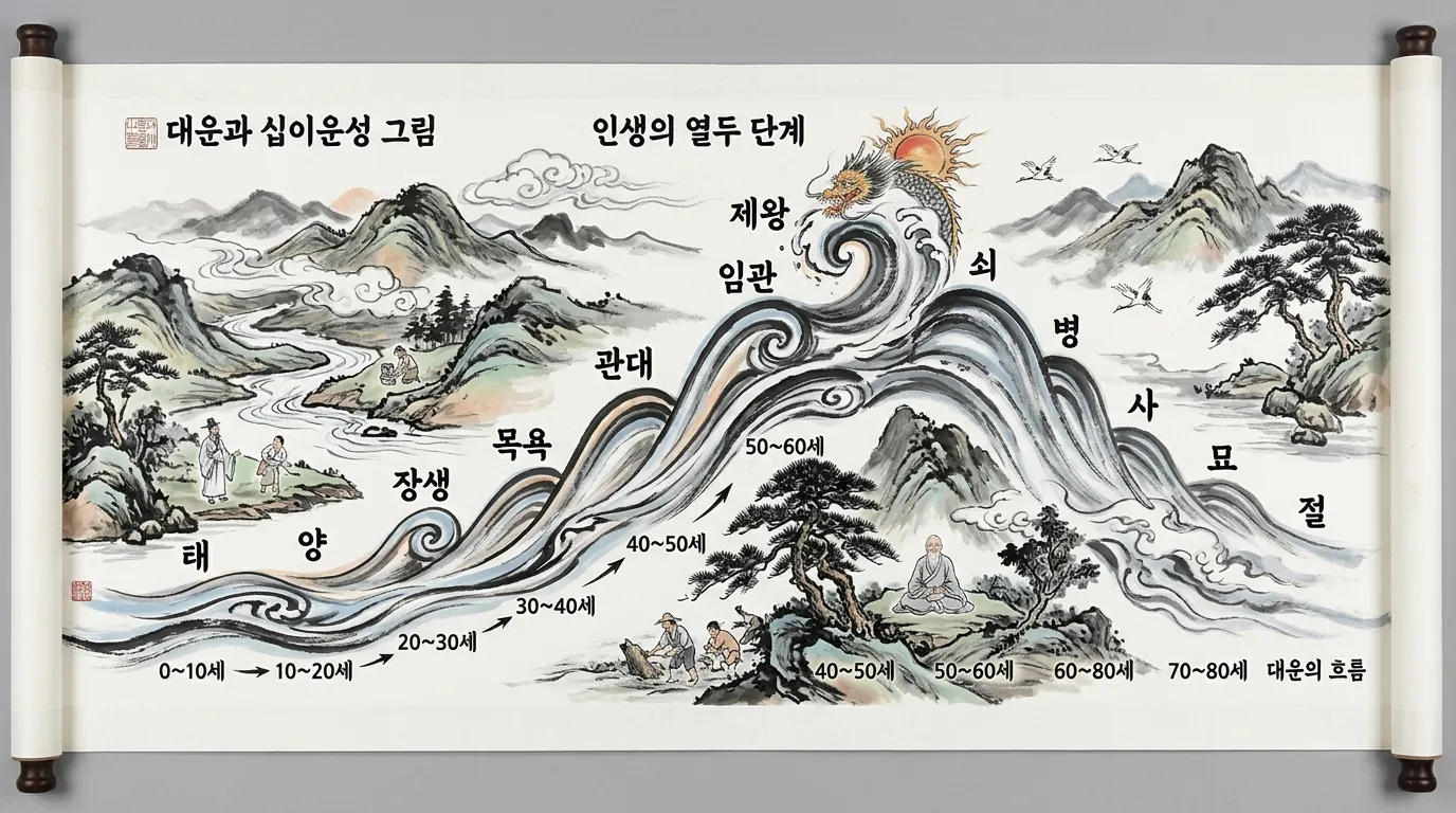 대운에서의 십이운성 — 인생의 에너지 곡선 읽기