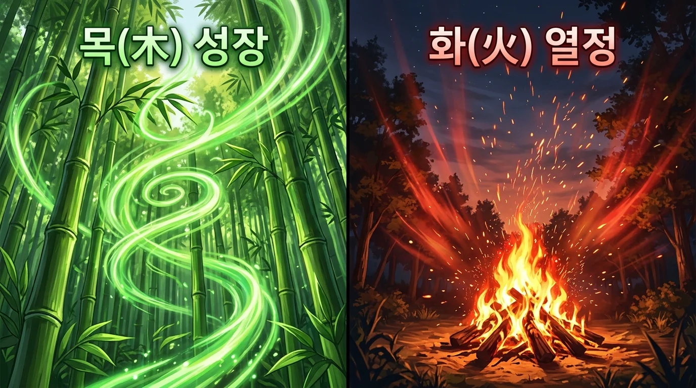 목(木)과 화(火) — 성장하는 힘과 퍼져나가는 열정의 에너지